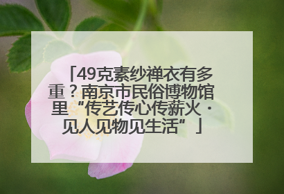 49克素纱禅衣有多重？南京市民俗博物馆里“传艺传心传薪火・见人见物见生活”