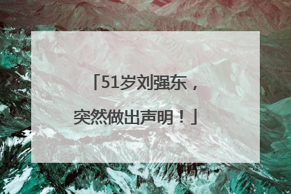 51岁刘强东，突然做出声明！
