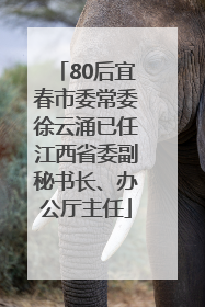 80后宜春市委常委徐云涌已任江西省委副秘书长、办公厅主任